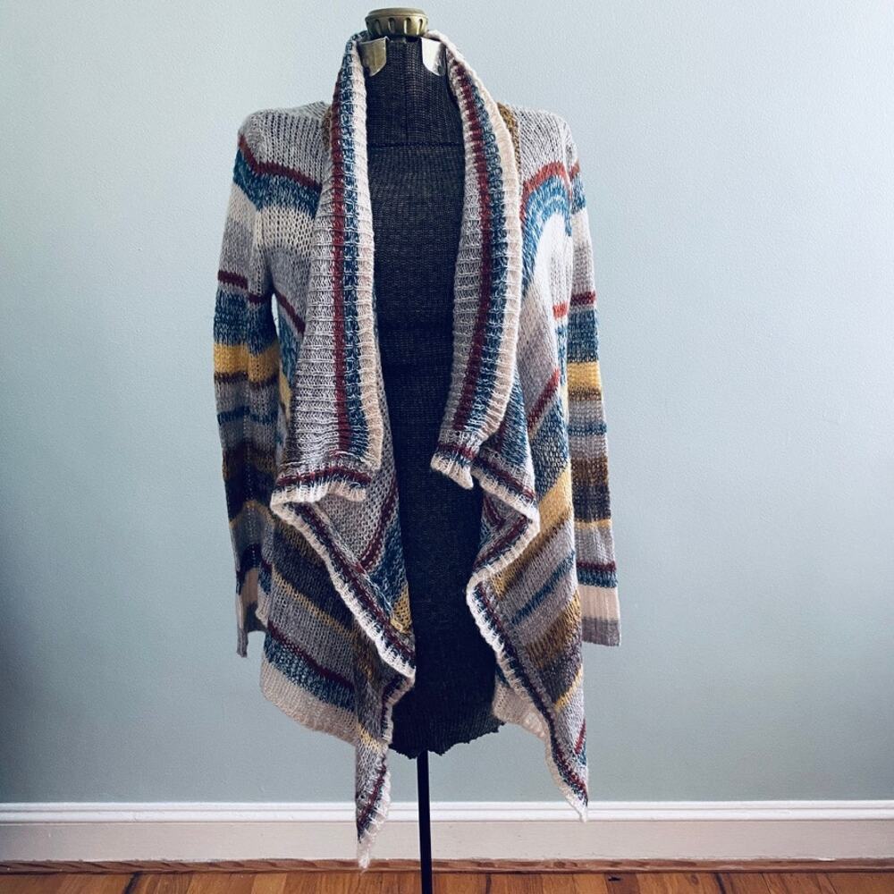 Olivia Sky knit open fly away cardigan sweater